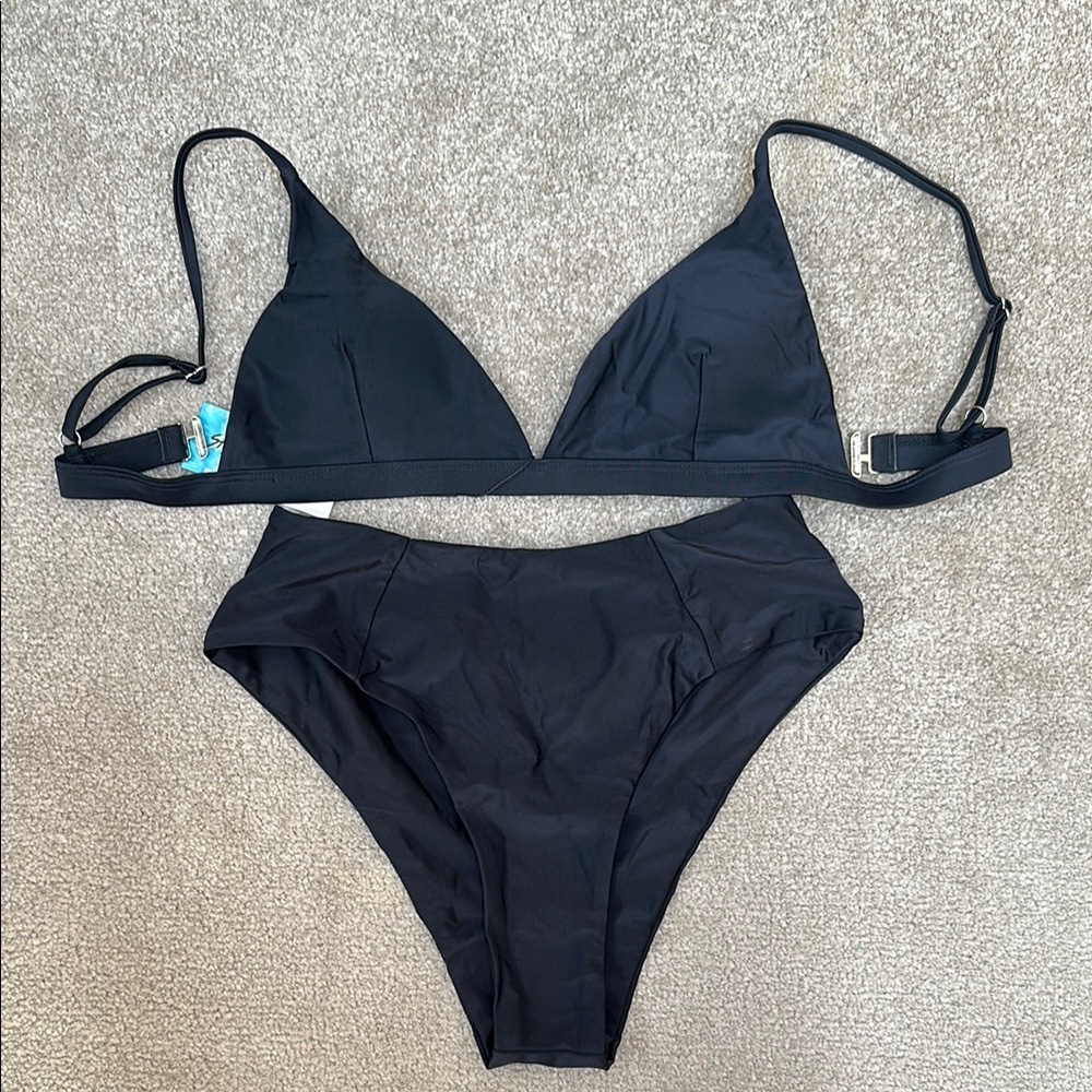 Shady Lady Classic Black Cheeky Bikini Set, M